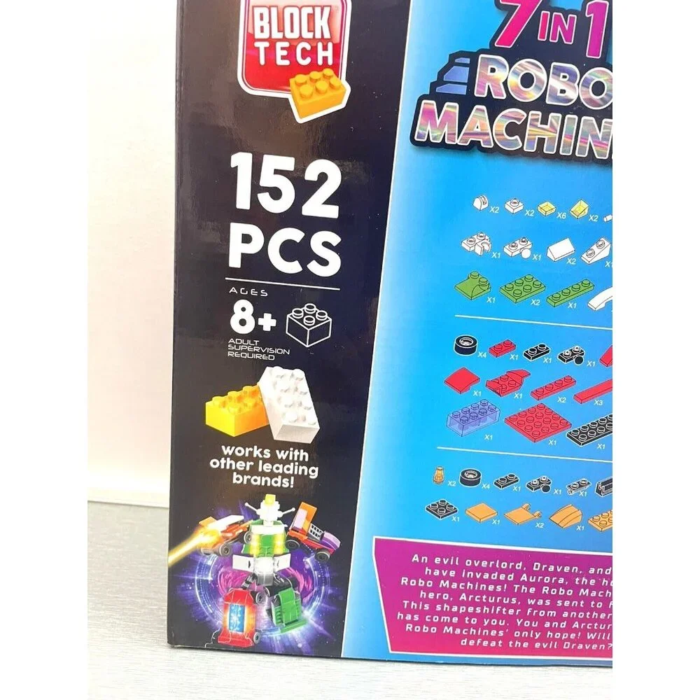 Block Tech 7-in-1 Robo Machines Shape Shifting Robots 152pcs Brick Building